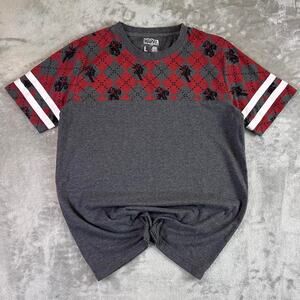 Marvel Antman Lootcrate Graphic T Shirt Red Gray Striped Sleeves Men’s Size L